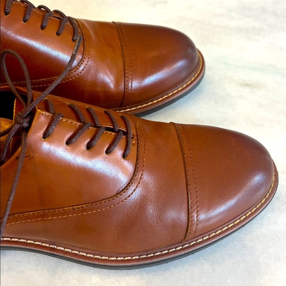 Kenneth Cole Reaction Klay Cap Toe Oxford with Flex Cognac Brown Shoes Size 10.5 - Picture 7 of 10